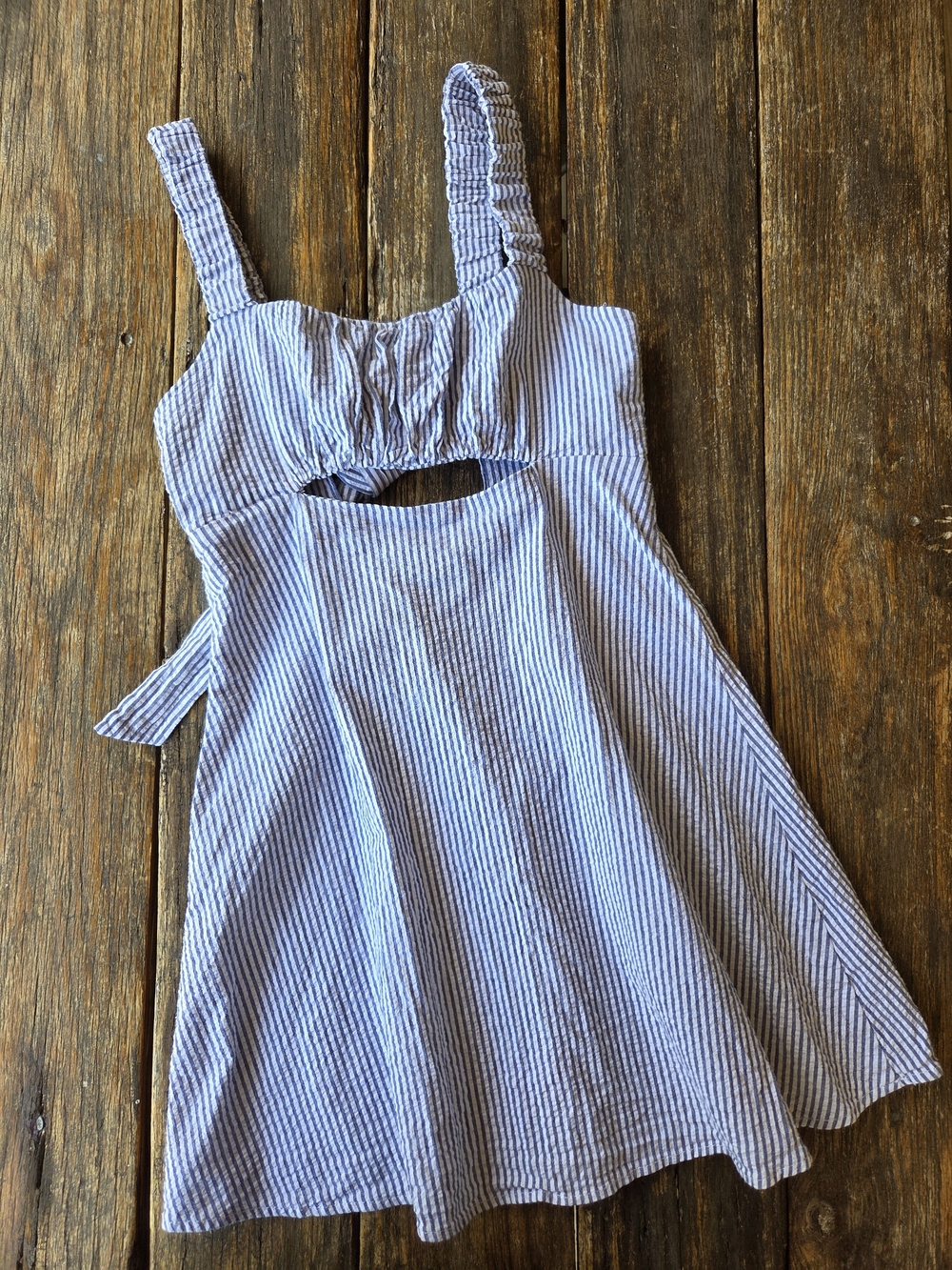Altar'd State Blue/White Striped Cutout Sundress XS